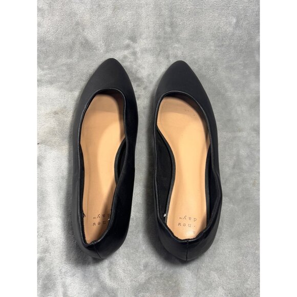 A New Day shoes women's 7.5 black pointed toe flats NWOT - Picture 7 of 10